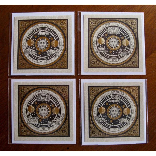 Gold 1990s Zodiac Gold Foil Prints - Set of 4 For Sale - Image 8 of 8