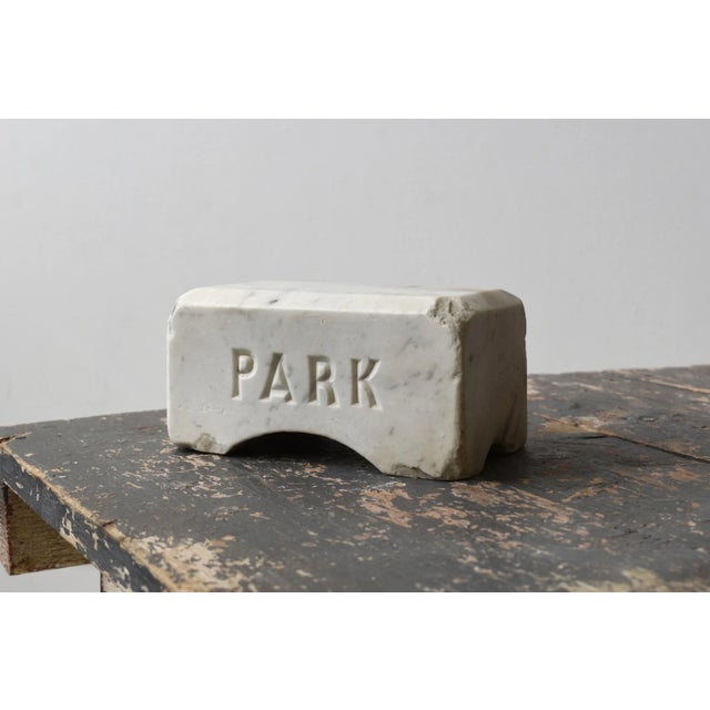 Antique Marble Block Engraved "Park," Circa Early 20th Century For Sale - Image 4 of 11