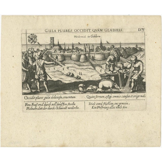 Daniel Meisner and Eberhard Kieser, Gluttony Kills More Than the Sword, 1625, Engraving For Sale - Image 10 of 10