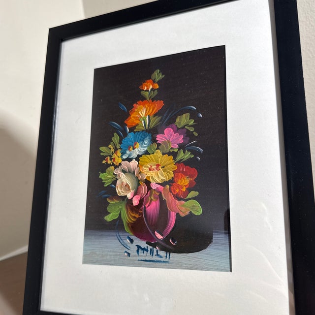 Vintage Floral Still Life Painting Framed For Sale - Image 4 of 6