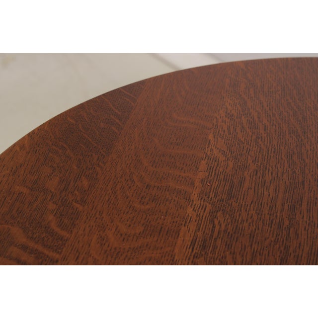 Wood Stickley Round Mission Oak High Top Pub Table For Sale - Image 7 of 15
