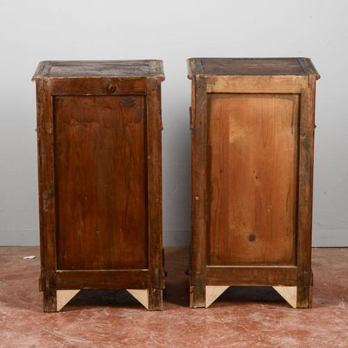 Brown Late 19th Century Wooden Bedside Tables, Set of 2 For Sale - Image 8 of 9