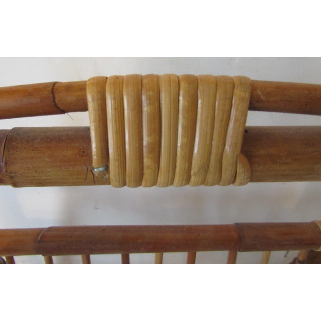 Wood 1950s Mid-Century Modern Bamboo A-Frame Magazine Rack For Sale - Image 7 of 12