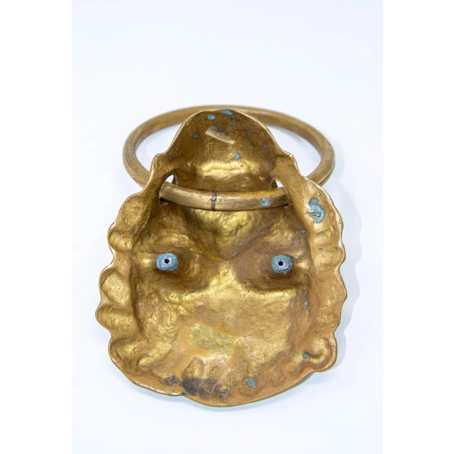 Vintage Cast Brass Lion's Head Large Door Knocker For Sale In Palm Springs - Image 6 of 12