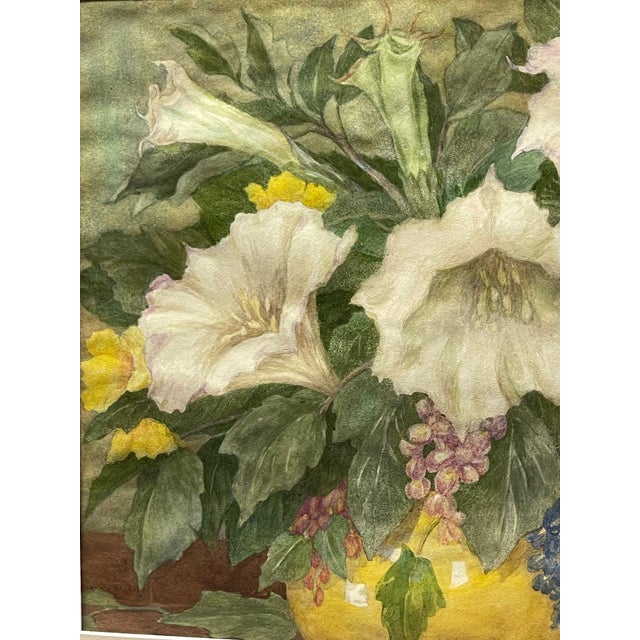 A Watercolor Still Life Bouquet Painting on Paper by Bailey Brownie For Sale In Los Angeles - Image 6 of 10