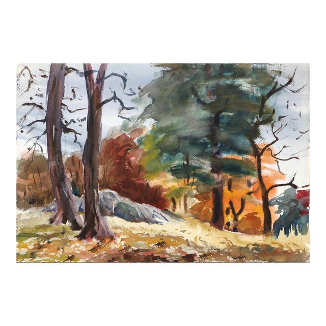 1950s "Maine p6.59" Watercolor Painting by Eve Nethercott For Sale