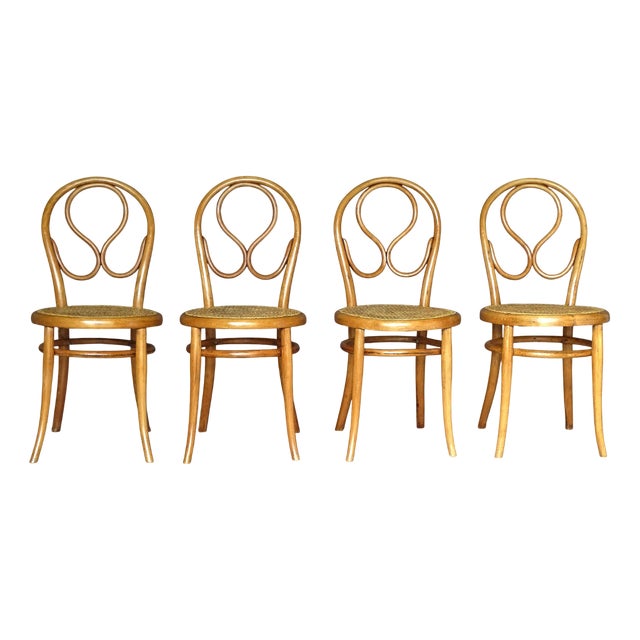 Chairs in Natural Oak by Michael Thonet for Gebrüder Thonet, Set of 4 For Sale