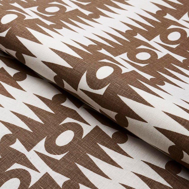 Schumacher SAMPLE - Schumacher X Drusus Tabor Ra Fabric In Brown For Sale - Image 4 of 4