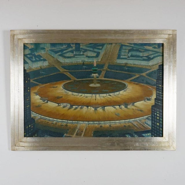 Ratunda' Airport of the future buy William Howard Jarvis. Oil on board and signed 'W Howard Jarvis' to lower right....