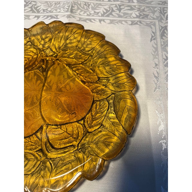 Contemporary Vintage Tiara Glass Sweet Pear Plate For Sale - Image 3 of 5