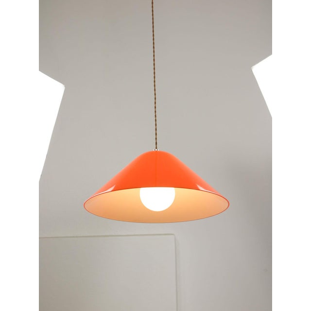 Guzzini Mid-Century Modern Orange Pendant Lamp from Guzzini, 1960s For Sale - Image 4 of 18