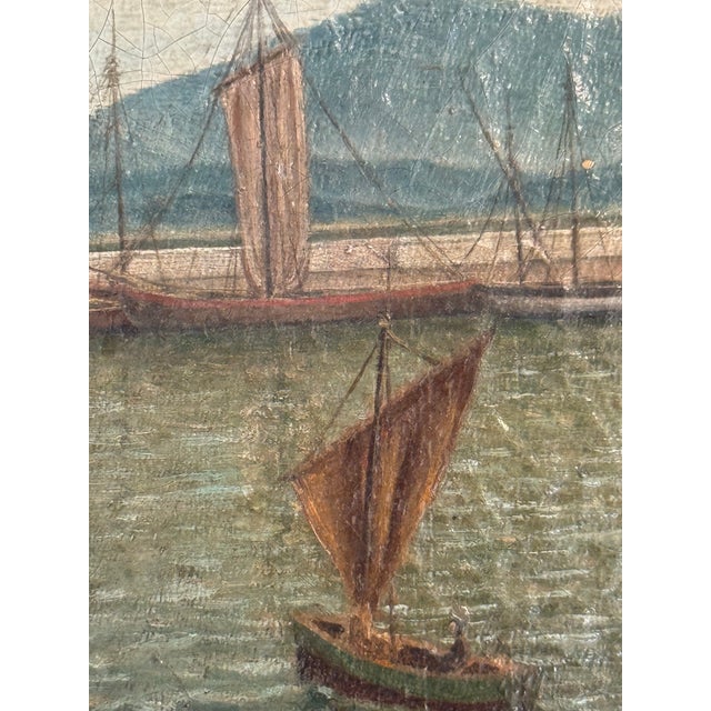 Early 20th Century Early 20th Century Impressionist Seascape Oil Painting For Sale - Image 5 of 8