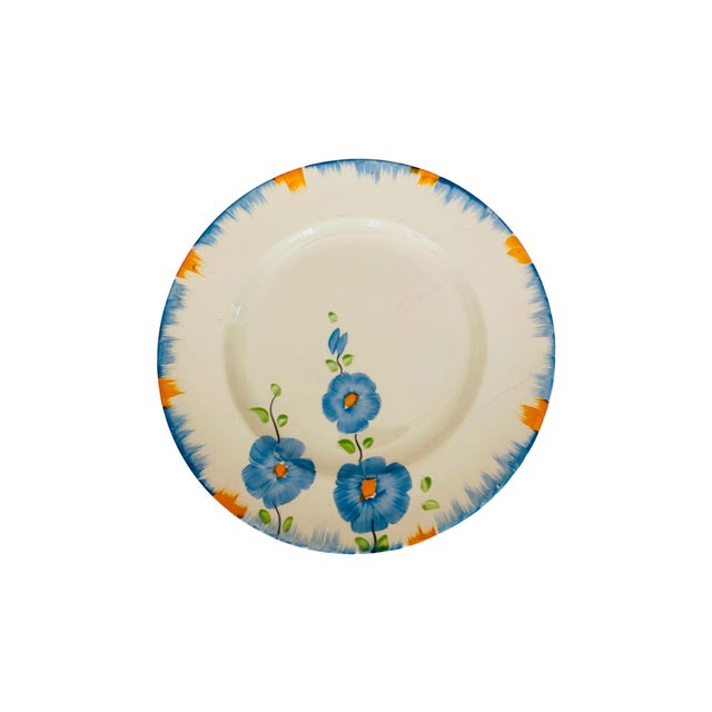 Art Deco 1930s Art Deco Swinnertons Pottery “Ivory” 8” Blue Plates, Set/4 For Sale - Image 3 of 6