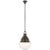 Bernard 14" Pendant in Bronze with Verdigris Highlights with White Glass Designer: Amber Lewis Fixture Height: 23.5" Min....
