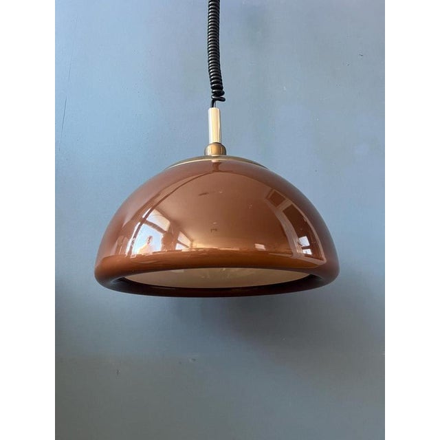 Brown Vintage Brown and Orange Acrylic Glass Pendant Lamp from Cosack Leuchten For Sale - Image 8 of 13