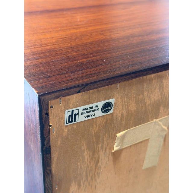 Viby J. PMJ Dr Viby J Rosewood Sideboard Credenza With Dual Sliding Doors Danish Mid-Century Modern 1960s For Sale - Image 4 of 13