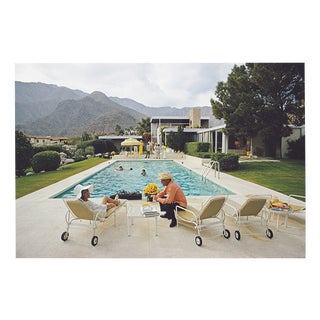 Slim Aarons, Poolside Interruption, Limited Edition Estate Stamped Photographic Print, 1970s For Sale