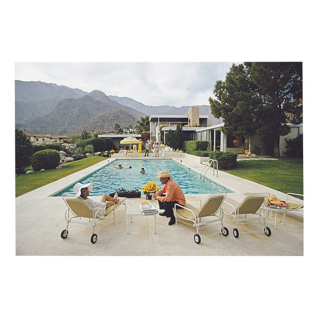 Slim Aarons, Poolside Interruption, Limited Edition Estate Stamped Photographic Print, 1970s For Sale