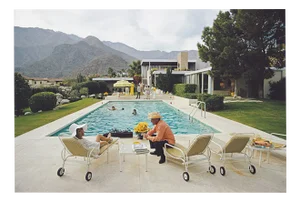 Slim Aarons, Poolside Interruption, Limited Edition Estate Stamped Photographic Print, 1970s