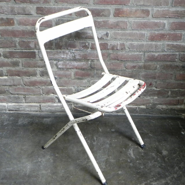 Vintage Industrial Steel Folding Chair, 1950s For Sale - Image 14 of 14