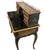Early 20th Century Chinoiserie-Style Black Lacquer Harpsichord Desk and Matching Cane Back Chair. For Sale - Image 4 of 9