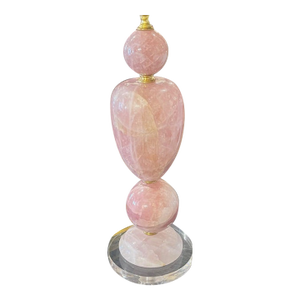 Vintage Polished Rose Quartz Lamp