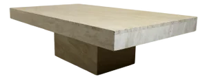 Vintage Italian Travertine Stone Cube Coffee Table, 1970s
