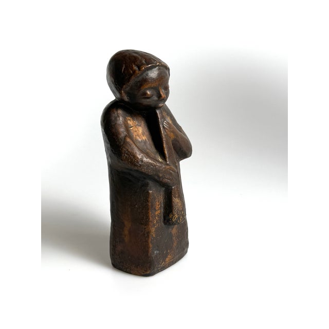 Ceramic Sculpture of Flute Player by Margarete K. Wiggen, Germany, 1960s For Sale - Image 10 of 10