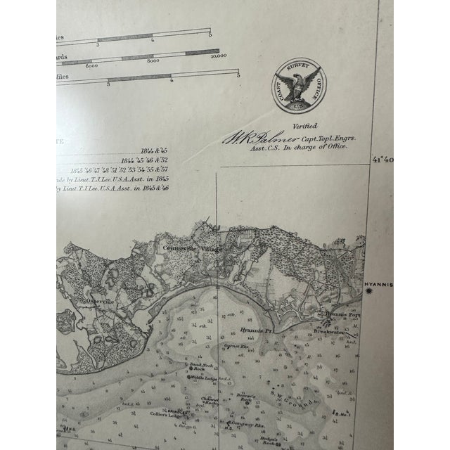 Map of Martha's Vineyard, Nantucket and Block Island Antique Coast Survey Framed For Sale - Image 10 of 12