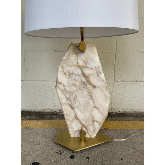Revelation Pentagonal Italian Marble Lamp. For Sale - Image 4 of 7