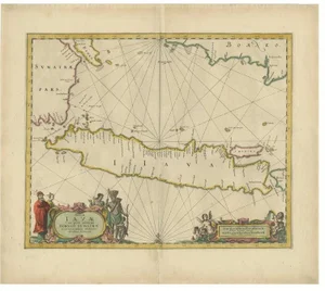 Map of The Island Java, Indonesia, 1650