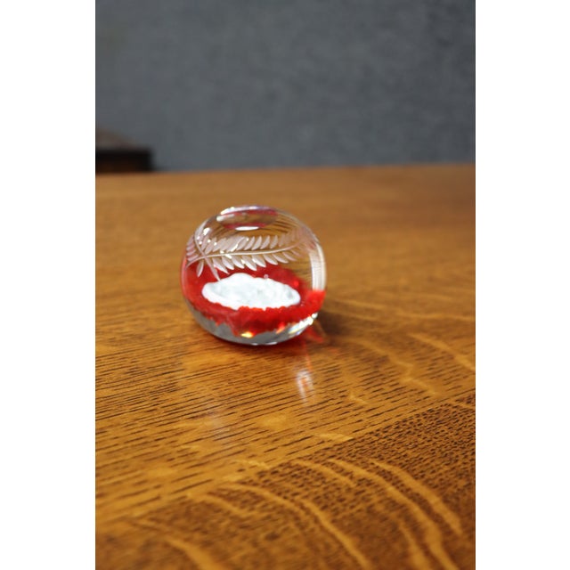 Ruby Red Intaglio Religious Art Glass Paperweight With Christ Portrait For Sale In Philadelphia - Image 6 of 8