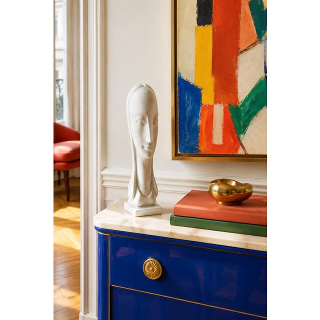 1970s Rima Padova Modernist Plaster Bust Sculpture, Signed - 11" For Sale - Image 10 of 11