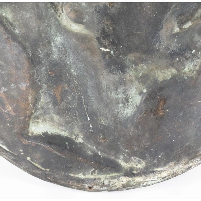 Brown Dated 1900 Cast Bronze Profile Portrait of a Man, Signed For Sale - Image 8 of 10