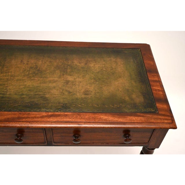 Brown Antique William IV Leather Top Writing Table, 1830 For Sale - Image 8 of 11