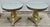 Wood Vtg. Pair Italian Regency Style Carved Wood Pedestal End Tables W/Mirrored Tops For Sale - Image 7 of 15