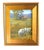 Wood Cows in a Field of Flowers Oil Painting Including the Antiqued Gold Wood Frame For Sale - Image 7 of 7