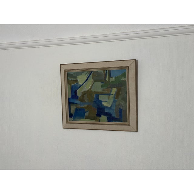 Lennart Kindgren, Blue and Green, 1960s, Oil on Canvas For Sale - Image 11 of 18