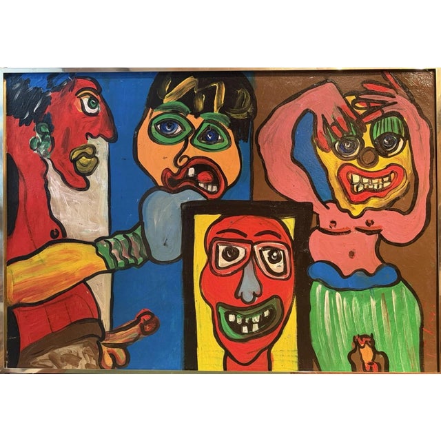 Keil Peter Robert, Faces Abstract Naive New Wild Ones, 1980s, Oil on Canvas For Sale - Image 13 of 13