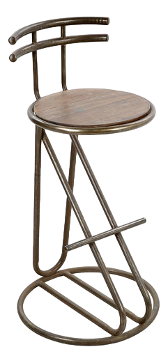 Metal and Wood Bar Stool