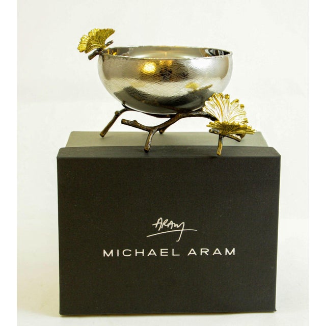 Late 20th Century Michael Aram Butterfly Ginkgo Silver Bowl For Sale - Image 5 of 12