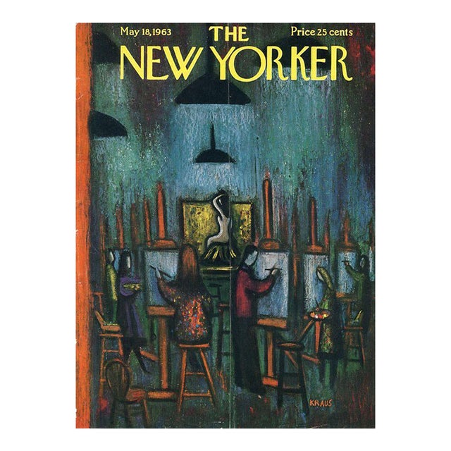 1963 Original New Yorker Magazine Cover, May 18, Robert Kraus Cover Art, Artist For Sale