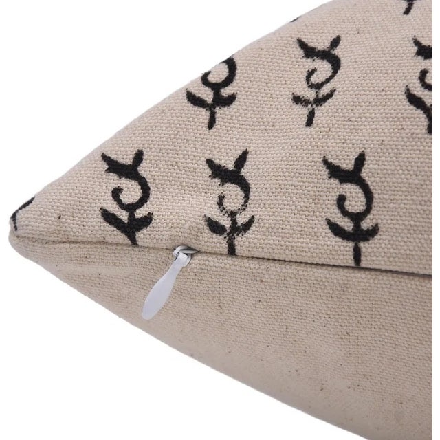 Art Deco Fabdivine Indian Block Print Cushion Cover 24x24 Inch Duck Canvas-Trimab For Sale - Image 3 of 4