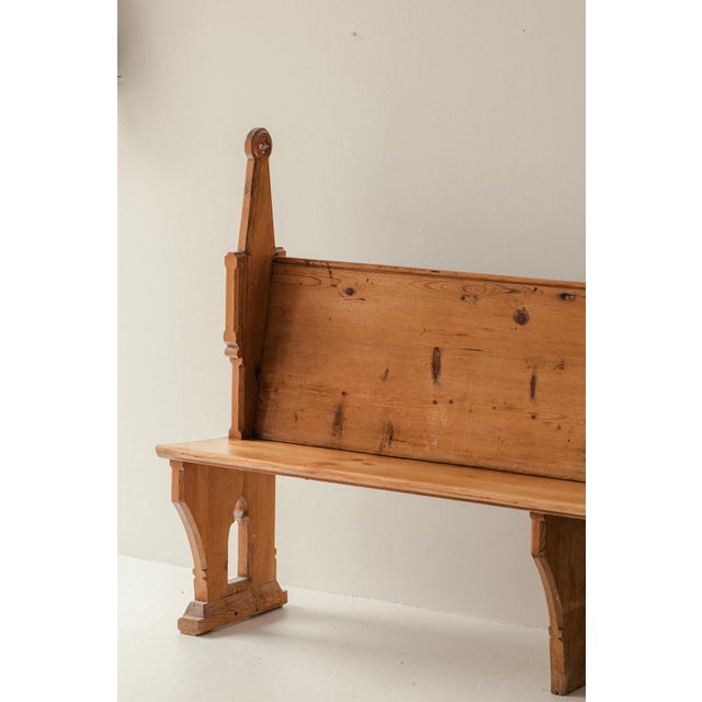 Church Bench in Pine, 1900s For Sale - Image 3 of 12