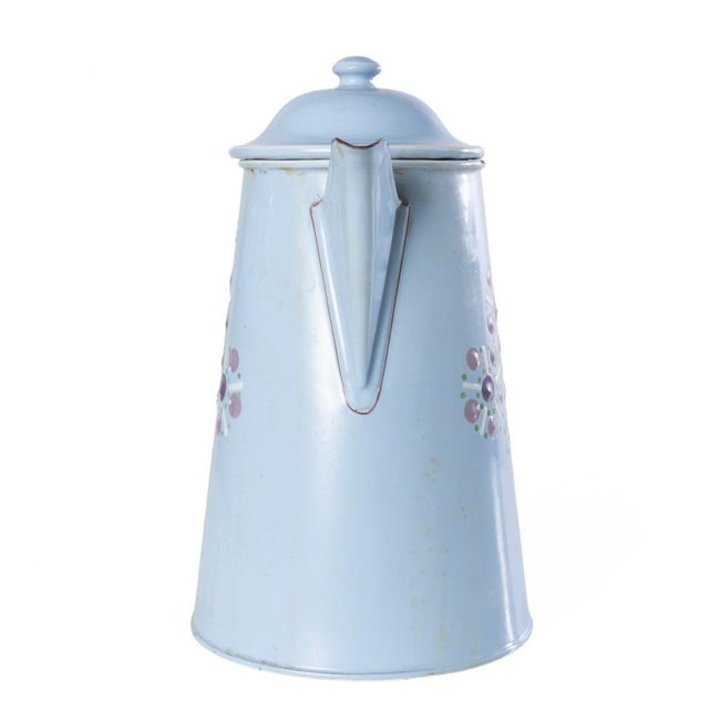 Paint Vintage European Enamel Coffee Pot For Sale - Image 7 of 11