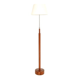 Vintage Danish Teak Rise and Fall Floor Lamp, 1960s For Sale