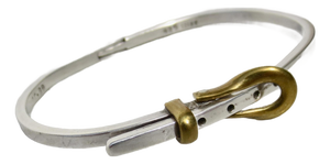 Sterling Silver and Brass Buckle Bangle