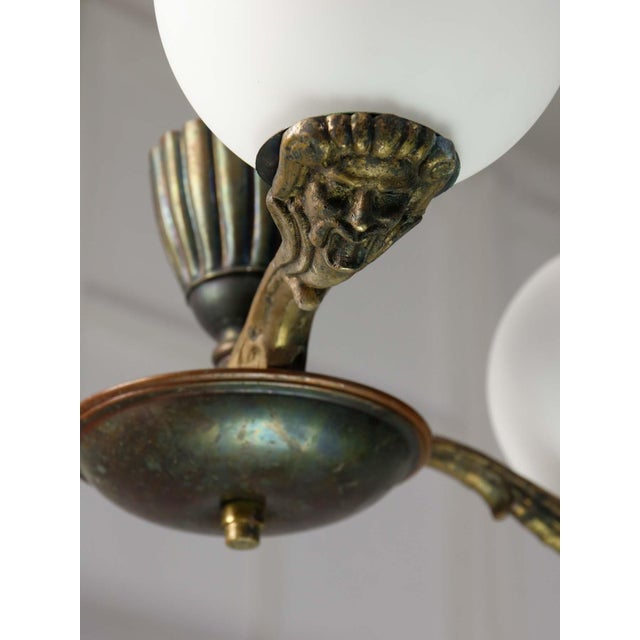 Art Deco French Brass Figural Chandelier, 1930 For Sale - Image 17 of 18