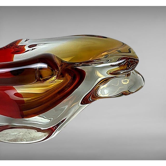 Mid 20th Century Murano Sommerso Glass Centerpiece, Multicolored Italian Art Glass For Sale - Image 5 of 18
