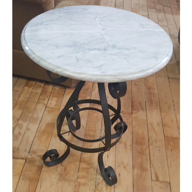 2000 - 2009 Traditional Maitland Smith Lamp Table Gray Marble Top For Sale - Image 5 of 5